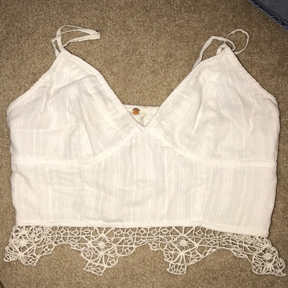 White Free People crop top